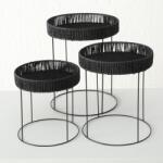  Set 3 masute Elo negre (1016039BT) Masa de cafea
