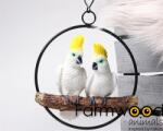  Figurine cockatoo in cerc h20 cm (3689IM)