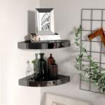 vidaXL Rafturi colț perete, 2 buc. , negru extralucios 25x25x3, 8 cm MDF (323890) Raft