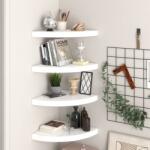 vidaXL Colțare suspendate, 4 buc. , alb extralucios, 35x35x3, 8 cm, MDF (323909) Raft