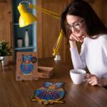 Unidragon Puzzle din lemn 330 piese Charming Owl, King size, 25x43 cm UE06330 (444660) Puzzle