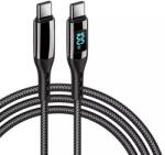  PD100W USB Type-C - USB Type-C kábel gyorstöltéssel, teljesítménykijelzéssel 1m, fekete