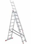 UNI Стълба алуминиева трираменна комбинирана, STS B10B3250, 3x9 стъпала, 4.88 м работна височина, 150 кг товароносимост