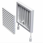 Vents A 100 VRF légszelep - ABS, csőcsatlakozóval, szabályozható zsaluval, beépítőkerettel szerelve