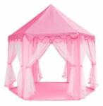  Cort de joaca pentru copii, hexagonal, cu perdele, roz, 135x135x140 cm GartenVIP DiyLine
