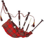 vidaXL Great Highland cimpoi scoțian din tartan Royal Steward, roșu (70043)