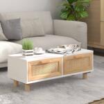 vidaXL Măsuță de cafea alb 80x40x30cm lemn prelucrat&lemn masiv pin (345621) Masa de cafea