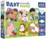 Trefl Primo Trefl, Baby Progressive, Ferma, puzzle, 2, 3, 4, 5 si 6 piese Puzzle