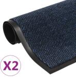 vidaXL 2 db kék négyszögletes bolyhos szennyfogó szőnyeg 120 x 180 cm (3051620)
