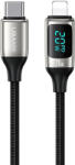 USAMS Nylon U78 Lightning - USB-C kábel kijelzővel PD 20W 1, 2m - fehér