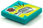 LEGO® 3068bpb1562c39 - LEGO sötét türkiz csempe 2 x 2 méretű, régi mikrofon mintával (3068bpb1562c39)