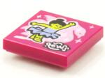 LEGO® 3068bpb1542c71 - LEGO magenta csempe 2 x 2 méretű, balerina mintával (3068bpb1542c71)