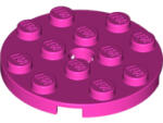 LEGO® 60474c47 - LEGO sötét rózsaszín lap 4 x 4 méretű, kerek lyukkal a közepén (60474c47)