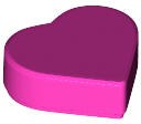 LEGO® 39739c47 - LEGO sötét rózsaszín lap 1 x 1 méretű szív alakú (39739c47)