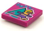 LEGO® 3068bpb1615c71 - LEGO magenta csempe 2 x 2 méretű, búvár és piramis mintával (3068bpb1615c71)