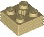 LEGO® 71752c2 - LEGO világos krémszínű (tan) barázdás szélű kocka 2 x 2 x 2/3 méretű (71752c2)