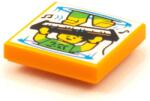LEGO® 3068bpb1592c4 - LEGO narancssárga csempe 2 x 2 méretű, portálon át játszó zongorista mintával (3068bpb1592c4)