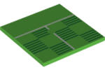 LEGO® 10202pb015c36 - LEGO élénk zöld csempe 6 x 6 méretű, alsó rögzítő csövekkel, focipálya oldalvonal mintával (10202pb015c36)