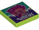 LEGO® 3068bpb1611c34 - LEGO lime csempe 2 x 2 méretű, magenta minifigura fej mintával (3068bpb1611c34)