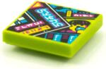LEGO® 3068bpb1600c34 - LEGO lime csempe 2 x 2 méretű, egymáson levő magazinokkal és egy énekes mintával (3068bpb1600c34)