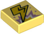 LEGO® 3070bpb164c103 - LEGO élénk világos sárga csempe 1 x 1 méretű, villámcsapás mintával (3070bpb164c103)