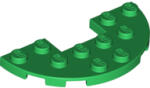 LEGO® 18646c6 - LEGO zöld lap, félkör, 3 x 6 méretű, 1 x 2 kivágással (18646c6)