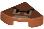 LEGO® 25269pb014c68 - LEGO sötét narancssárga csempe 1 x 1 méretű, negyed kör, Pixeles Goomba mintával (25269pb014c68)