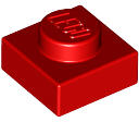 LEGO® 3024c5 - LEGO piros lap 1 x 1 méretű (3024c5)