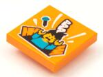 LEGO® 3068bpb1637c4 - LEGO narancssárga csempe 2 x 2 méretű, csapóajtón áteső énekes mintával (3068bpb1637c4)