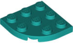LEGO® 30357c39 - LEGO sötét türkiz lap 3 x 3 méretű, lekerekített sarokkal (30357c39)