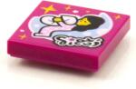LEGO® 3068bpb1595c71 - LEGO magenta csempe 2 x 2 méretű, holdon alvó lány mintával (3068bpb1595c71)