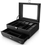 Troli Cutie de bijuterii de lux neagră cu capac transparent B59