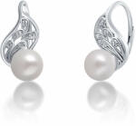 JwL Luxury Pearls Gyönyörű ezüst fülbevalók valódi fehér gyöngyből JL0706 - vivantis