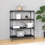 vidaXL Bibliotecă, negru, 80x33x100 cm, lemn prelucrat și oțel (819342) Biblioteca