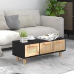 vidaXL Măsuță de cafea negru 80x40x30 cm lemn prelucrat&lemn masiv pin (345619) Masa de cafea