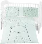 KikkaBoo Set de dormit pentru bebelusi din 6 piese KikkaBoo - Bear with me, Mint, 60 x 120 cm (41101060116) Lenjerii de pat bebelusi‎, patura bebelusi