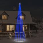 vidaXL karácsonyfa zászlórúdon 1134 kék LED-del 800 cm (343532)