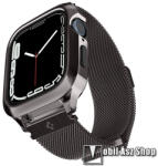 Spigen METAL FIT PRO okosóra szíj és védő keret - rozsdamentes acél, milánói design, mágneses - FEKETE - APPLE Watch Series 7 (45mm) / Series 8 (45mm) / Series 9 (45mm) - ACS04585 (ACS04585)