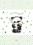  Babastar puha pelenkázó lap 50*70 cm - zöld panda és mamája - babastar