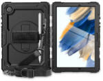 Tok Samsung X200/X205 Galaxy Tab A8 10.5 ütésálló tablet tok 360 fokos védelemmel, 4H kijelzővédő üveggel - Tech-Protect Solid - fekete (ECO csomagolás) - nextelshop