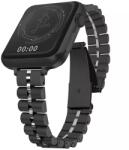 Alphajack Apple Watch 4/5/6/7/8/SE/Ultra (42/44/45/49mm) fém női óraszíj fekete színű Alphajack