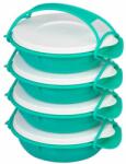 Magic home Caserola alimente, plastic, etansa, verde, 4 compartimente, 4x1 L, 22.4x20.5x29.5 cm, MagicHome (801754)