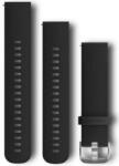 Garmin Curea Garmin Quick Release 20mm silicon, neagră cataramă argintie (Venu, Venu Sq, Venu 2 plus aj. ) + partea extinsă
