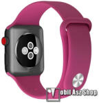  Okosóra szíj - szilikon - MAGENTA - 125mm + 109mm hosszú - Apple Watch Series 1/2/3 42mm / 4/5/6/SE 44mm / 7/8 45mm / 10 46mm / Ultra / Ultra 2 49mm