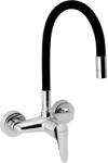 FERRO Zumba - Mosogató csaptelep rugalmas karral 150mm, fekete-króm, 94480, 0C (94480.0C)