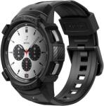 Spigen Samsung Galaxy Watch 4 Classic (42mm) SM-R880, Szilikon védőkeret, ütésálló, szíjjal, Spigen Rugged Armor Pro, fekete (112809) (112809)