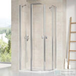 RAVAK CHROME CSKK4-80 80x80x195 cm-es íves zuhanykabin nyíló ajtóval, Fényes alumínium+Transparent, 3Q140C00Z1 (3Q140C00Z1)