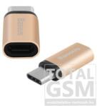 LG G5 H850 BASEUS adapter (MicroUSB- USB Type-C, töltéshez, adatátvitelhez) Arany