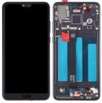 Huawei P20 kompatibilis LCD modul kerettel, OEM jellegű, fekete, Grade S+ - speedshop