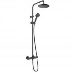 Hansgrohe Sistem de dus fix si mobil cu baterie termostat, negru mat (matt black), Hansgrohe Vernis Blend (HAN26276670)